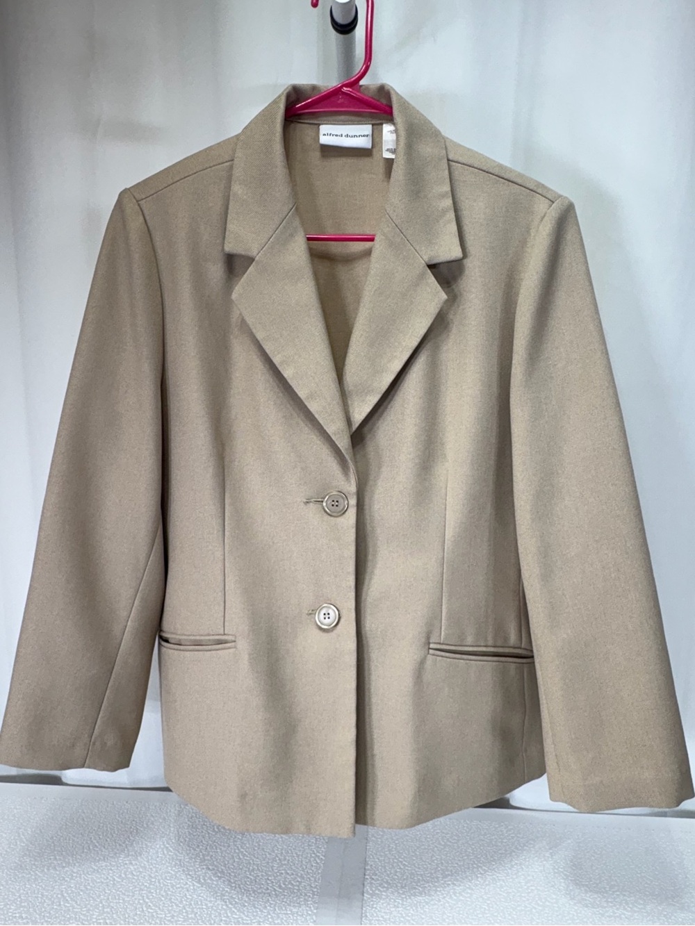 Alfred Dunner Light Beige Two-Button Tailored Blazer 4206